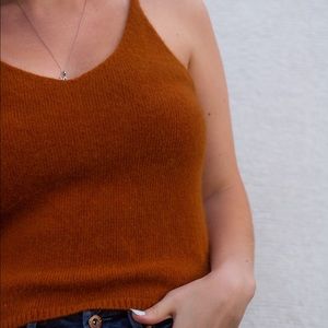 Burnt orange knit tank